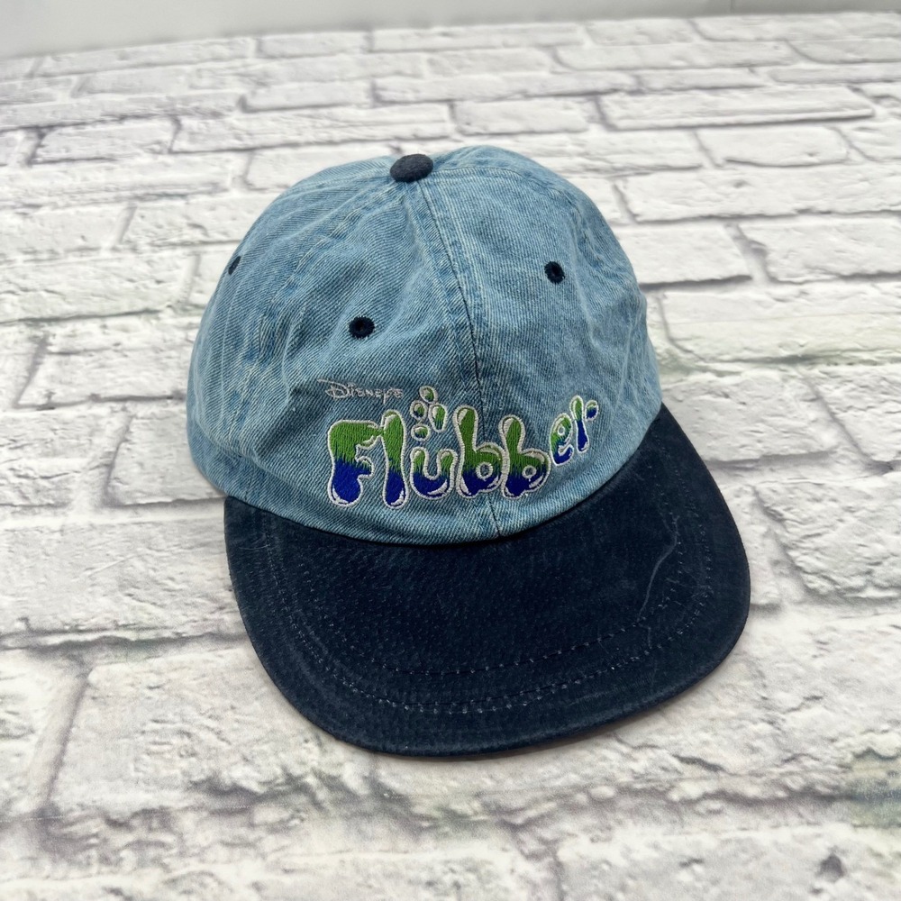 Vintage 90s Disney Flubber Movie Promo Hat Blue Denim Suede Brim Robin Williams